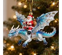 3D Santa Riding Dragon Ornament Funny Christmas Tree Decoraitons | Santa's Dragon Riders Ornament Collection,Acrylic Hanging Decor,Cool Santa Dragon Rider Christmas Ornaments Santa Decorations