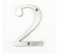3D Satin Nickel 4 Inch House Plaque Numbers Silver Zinc Alloy Door Plate Address Number Digits Screws Mounted Big Home Outdoor Mailbox Sign Exterior Signage for Yard Street Weatherproof Anti-Rust (2)