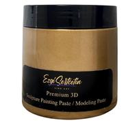 3D Sculpture Painting Paste|Modeling Paste|Texture Paste|Decorative Plaster|Ready to Use|Unique Metallic Pearl and Neon Colors|Stencil|Flowers|Texture and Art Relief|New Big Size 6 oz (Bronze)