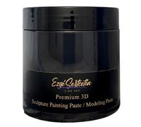 3D Sculpture Painting Paste|Texture Paste|Decorative Plaster|Ready to Use|Unique Colors|Ideal for Artwork|Stencil|Flowers|Texture|Art Relief| 6 oz (Metallic Black)
