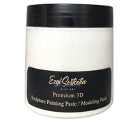 3D Sculpture Painting Paste|Texture Paste|Decorative Plaster|Ready to Use|Unique Colors|Ideal for Artwork|Stencil|Flowers|Texture|Art Relief| 6 oz (Metallic White)