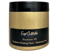 3D Sculpture Painting Paste|Texture Paste|Decorative Plaster|Ready to Use|Unique Colors|Ideal for Artwork|Stencil|Flowers|Texture|Art Relief|New Formula| 6 oz (Metallic Gold)