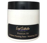 3D Sculpture Painting Paste|Texture Paste|Decorative Plaster|Ready to Use|Unique Colors|Ideal for Artwork|Stencil|Flowers|Texture|Art Relief| 6 oz (Metallic White)