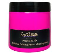 3D Sculpture Painting Paste|Texture Paste|Decorative Plaster|Ready to Use|Unique Colors|Ideal for Artwork|Stencil|Flowers|Texture|Art Relief|New Formula| 6 oz (Neon Pink)