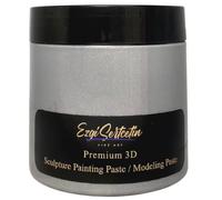 3D Sculpture Painting Paste|Texture Paste|Decorative Plaster|Ready to Use|Unique Colors|Ideal for Artwork|Stencil|Flowers|Texture|Art Relief| 6 oz (Metallic Silver)