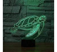 3D Sea Turtle Night Light USB Touch Switch Decor Table Desk Optical Illusion Lamps 7 Color Changing Lights LED Table Lamp Xmas Brithday Children Kids Toy Gift【7 to 15 Days to Arrive in England】