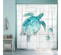 3D Sea turtle Shower Curtain 180x200, Cute Print Shower Curtains Animal, Polyester Fabric Anti Mould Decorative Bathroom Curtains with Hooks