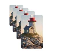 3D Seaside Lighthouse Car Air Fresheners Cards Set of 4 Pieces Personalized Car Fresheners Gifts for Men Women Auto Aromatherapy Tablets Hanging Scented Cards for Wardrobe Bathroom