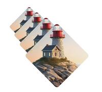 3D Seaside Lighthouse Car Air Fresheners Cards Set of 4 Pieces Personalized Car Fresheners Gifts for Men Women Auto Aromatherapy Tablets Hanging Scented Cards for Wardrobe Bathroom