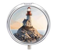 3D Seaside Lighthouse Pill Case Pill Box with 3 Compartments