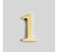 3D Self Adhesive Brass House Plaque Numbers Stickers 0-9 Letters ABC Metal Electroplated Digital Doorplate for Apartment Room Home Door Number Sign Mailbox Address Street Hotel Indoor, Anti-Rust (1)