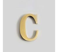 3D Self Adhesive Brass House Plaque Numbers Stickers 0-9 Letters ABC Metal Electroplated Digital Doorplate for Apartment Room Home Door Number Sign Mailbox Address Street Hotel Indoor, Anti-Rust (C)