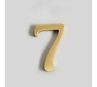 3D Self Adhesive Brass House Plaque Numbers Stickers 0-9 Letters ABC Metal Electroplated Digital Doorplate for Apartment Room Home Door Number Sign Mailbox Address Street Hotel Indoor, Anti-Rust (7)