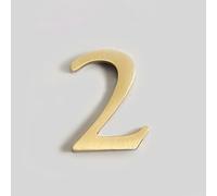 3D Self Adhesive Brass House Plaque Numbers Stickers 0-9 Letters ABC Metal Electroplated Digital Doorplate for Apartment Room Home Door Number Sign Mailbox Address Street Hotel Indoor, Anti-Rust (2)