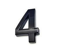 3D Self Adhesive House Plaque Number Sticker 2 Inch 5cm Black ABS Plastic Door Number Room 0-9 Digits for Hotel Apartment Home Mailbox Bins Outdoor Street Plate Yard Weatherproof Anti-Rust (4)