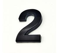 3D Self Adhesive House Plaque Number Sticker 2 Inch 5cm Black ABS Plastic Door Number Room 0-9 Digits for Hotel Apartment Home Mailbox Bins Outdoor Street Plate Yard Weatherproof Anti-Rust (2)