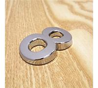 3D Self Adhesive House Plaque Numbers 0-9 Letters A-H 5cm Silver Plastic Sticker Electroplated Home Door Outdoor Plate Modern Address Hotel Digits Sign for Bins Mailbox Yard Street Anti-Rust (8)