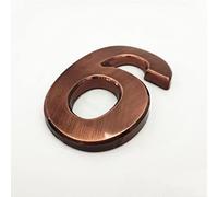 3D Self Adhesive House Plaque Numbers 10 Cm 0-9 Dash Sign Modern Red Copper Brown Door Plate Number Hotel Address Mailbox Digits 4 Inch Wall Sticker ABS Electroplating Mirror Surface (6)