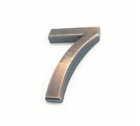 3D Self Adhesive House Plaque Numbers 50mm 0-9 Letter A-Z Dash Sign Modern Red Bronze Color Door Number Address Digits 3M Sticker Plate Sign ABS Electroplating, for Hotel Apartment Mailbox (7)