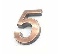 3D Self Adhesive House Plaque Numbers 50mm 0-9 Letter A-Z Dash Sign Modern Red Bronze Color Door Number Address Digits 3M Sticker Plate Sign ABS Electroplating, for Hotel Apartment Mailbox (5)