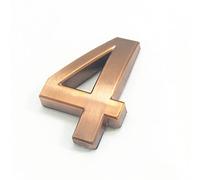 3D Self Adhesive House Plaque Numbers 50mm 0-9 Letter A-Z Dash Sign Modern Red Bronze Color Door Number Address Digits 3M Sticker Plate Sign ABS Electroplating, for Hotel Apartment Mailbox (4)