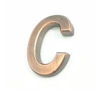 3D Self Adhesive House Plaque Numbers 50mm 0-9 Letter A-Z Dash Sign Modern Red Bronze Color Door Number Address Digits 3M Sticker Plate Sign ABS Electroplating, for Hotel Apartment Mailbox (C)