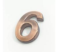 3D Self Adhesive House Plaque Numbers 50mm 0-9 Letter A-Z Dash Sign Modern Red Bronze Color Door Number Address Digits 3M Sticker Plate Sign ABS Electroplating, for Hotel Apartment Mailbox (6)