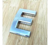 3D Self Adhesive House Plaque Numbers 5cm 0-9 Letters A-Z Dash Sign Door Plate Modern Silver Number Hotel Address Digits 3M Sticker ABS Electroplating, for Apartment Mailbox Indoor (E)