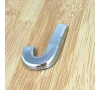 3D Self Adhesive House Plaque Numbers 5cm 0-9 Letters A-Z Dash Sign Door Plate Modern Silver Number Hotel Address Digits 3M Sticker ABS Electroplating, for Apartment Mailbox Indoor (J)