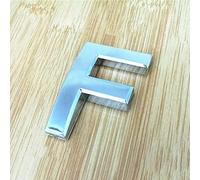 3D Self-Adhesive House Plaque Numbers 5cm 0-9 Letters A-Z Dash Sign Door Plate Modern Silver Number Hotel Address Digits 3M Sticker ABS Electroplating, for Apartment Mailbox Indoor (F)