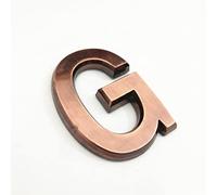 3D Self Adhesive House Plaque Numbers 70mm 0-9 Letters A-Z ABS Plastic Red Copper Sticker Modern Door Address Number Hotel Electroplated Digit Plate Sign for Home Room Yard Street Mailbox Bins (G)