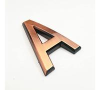 3D Self Adhesive House Plaque Numbers 70mm 0-9 Letters A-Z ABS Plastic Red Copper Sticker Modern Door Address Number Hotel Electroplated Digit Plate Sign for Home Room Yard Street Mailbox Bins (A)