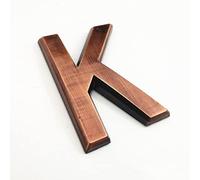 3D Self Adhesive House Plaque Numbers 70mm 0-9 Letters A-Z ABS Plastic Red Copper Sticker Modern Door Address Number Hotel Electroplated Digit Plate Sign for Home Room Yard Street Mailbox Bins (K)