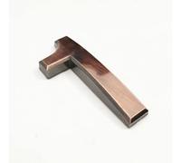 3D Self Adhesive House Plaque Numbers 70mm 0-9 Letters A-Z ABS Plastic Red Copper Sticker Modern Door Address Number Hotel Electroplated Digit Plate Sign for Home Room Yard Street Mailbox Bins (1)