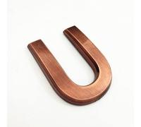 3D Self Adhesive House Plaque Numbers 70mm 0-9 Letters A-Z ABS Plastic Red Copper Sticker Modern Door Address Number Hotel Electroplated Digit Plate Sign for Home Room Yard Street Mailbox Bins (U)