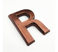 3D Self Adhesive House Plaque Numbers 70mm 0-9 Letters A-Z ABS Plastic Red Copper Sticker Modern Door Address Number Hotel Electroplated Digit Plate Sign for Home Room Yard Street Mailbox Bins (R)