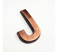 3D Self Adhesive House Plaque Numbers 70mm 0-9 Letters A-Z ABS Plastic Red Copper Sticker Modern Door Address Number Hotel Electroplated Digit Plate Sign for Home Room Yard Street Mailbox Bins (J)