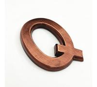 3D Self Adhesive House Plaque Numbers 70mm 0-9 Letters A-Z ABS Plastic Red Copper Sticker Modern Door Address Number Hotel Electroplated Digit Plate Sign for Home Room Yard Street Mailbox Bins (Q)