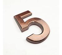 3D Self Adhesive House Plaque Numbers 70mm 0-9 Letters A-Z ABS Plastic Red Copper Sticker Modern Door Address Number Hotel Electroplated Digit Plate Sign for Home Room Yard Street Mailbox Bins (5)