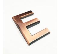 3D Self Adhesive House Plaque Numbers 70mm 0-9 Letters A-Z ABS Plastic Red Copper Sticker Modern Door Address Number Hotel Electroplated Digit Plate Sign for Home Room Yard Street Mailbox Bins (E)