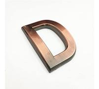 3D Self Adhesive House Plaque Numbers 70mm 0-9 Letters A-Z ABS Plastic Red Copper Sticker Modern Door Address Number Hotel Electroplated Digit Plate Sign for Home Room Yard Street Mailbox Bins (D)