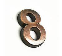 3D Self Adhesive House Plaque Numbers Acrylic Brown Address Door Number Sticker 35mm 1.4 Inch Small Digits Numeral Plate Sign for Hotel Apartment Home Street Outdoor Bins Yard Mailbox Anti-Rust (8)