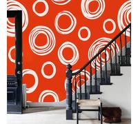 3D Self Adhesive Wall Mural concentric circle pattern Simple abstract large circle Pattern Not Peel and Stick Wallpaper Non Woven Fabric Wall Decor for Bedroom Living Room,350x256cm 137.8"H x 100"W