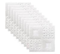 3D Self Adhesived Wall Sticker Set Soft XPE Foam Tile Stone Brick Effect Panels, 350 X 350 Mm, 10-Piece Home Decor For Kitchen, Bedroom Living Room(White)