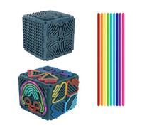 3D Sensory Activity Board, Montessori Fidget Busy Board Toys with 20 Silicone Wires, for Relieving Stress, ADHD and Autism (Green)