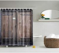 3D Shabby Wood Shower Curtain Country Style Shower Curtains Mould Proof Resistant Waterproof Polyester Fabric Bathroom Curtains 120 x 180 cm Bath Curtain for Wet Rooms D-723