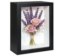 3D Shadow Box, 15.2 x 20.3 cm Shadow Box Frame Deep Picture Frame, 3D Picture Frame, Wooden Deep Frame Display Box for Crafts Memorabilia Flower Tickets Medal 3 CM (Black)