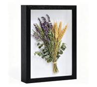 3D Shadow Box, 21 x 29.7cm Picture Frame, Deep Box Photo Frame Deep Frames Display Boxs Wooden Deep Boxs Square Photo Frames for Medal Flower & Crafts Display(Black)
