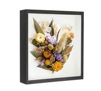 3D Shadow Box, 25 x 25 cm Picture Frame, Deep Box Photo Frame Deep Frames Display Boxs Wooden Deep Boxs Square Photo Frames for Medal Flower & Crafts Display(Black)