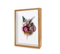 3D Shadow Box, 3D Picture Frame, 12 x 17 cm Deep Frame Display Box Wooden Deep Box Frame for Medal Flower Memorabilia Tickets Crafts(Khaki)